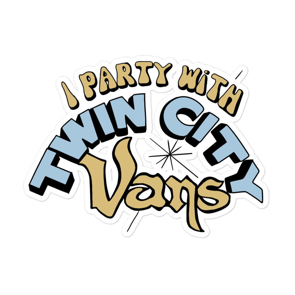 "I Party With" Pinstripe Logo